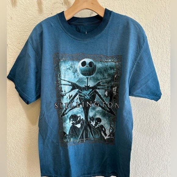 Disney Nightmare Before Christmas Jack Skellington Metallic Shirt Large NWT - Picture 1 of 4